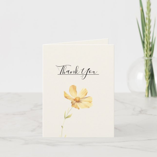 Elegant Daisy Wedding geklappt Dankeschön Karte (Vorderseite)