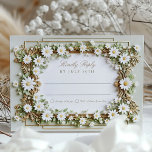 Elegant Daisy Wedding RSVP Card Einladung<br><div class="desc">Diese RSVP-Karte ergänzt ein luxuriöses Hochzeitstil mit exquisiten Imitaten, goldenen Akzenten und zartem weißem Tischtennis. An der Vorderseite befindet sich ein wunderschön gerahmter Reaktionsbereich mit kunstvoll aus Metall inspiriert Schnörkeln und sanften Weisheit-Grün-Details, die eine zeitlose und moderne Ästhetik bieten. Der Rücken präsentiert ein elegantes Monogramm-Design in Gold- und Grüntönen für...</div>