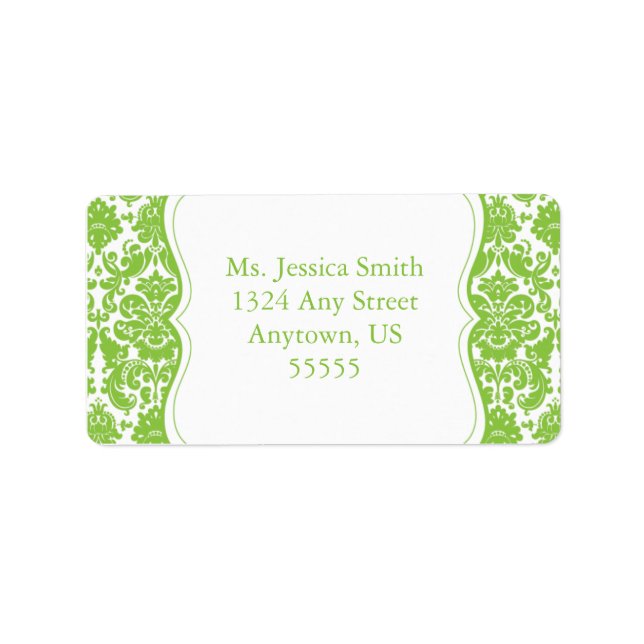 Elegant Damask Address Label Adressaufkleber (Vorne)