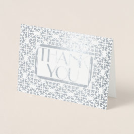 Elegant Damask Art Deco Jeder Anlass Vielen Dank Folienkarte