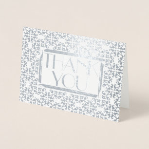 Elegant Damask Art Deco Jeder Anlass Vielen Dank Folienkarte