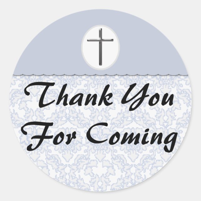 Elegant Damask Blue Sticker (Vorderseite)