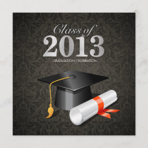 Elegant Damask Class 2013 Einladung