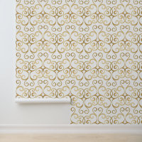 Elegant Damask Klasse Chic Luxus Weiß und Gold