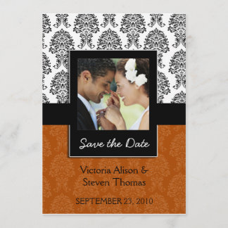 Elégant Damask Lovers Faire-part de mariage (Brown