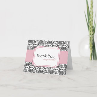 Elegant Damask Merci Cartes