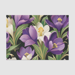 Elegant Damask mit Crocus Blume Seidenpapier
