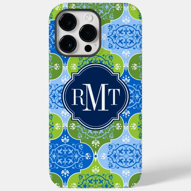 Elegant Damask Monogram Case-Mate iPhone Hülle (Rückseite)