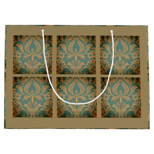 Elegant Damask Muttertag Große Geschenktüte (Vorderseite)