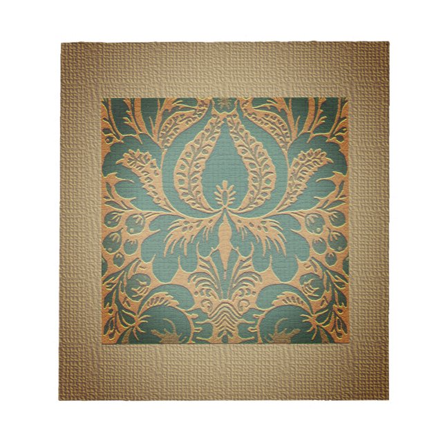 Elegant Damask Muttertag Notizblock (Vorderseite)