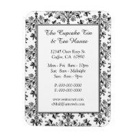 Elegant Damask Pattern Restaurant Custom Magnet