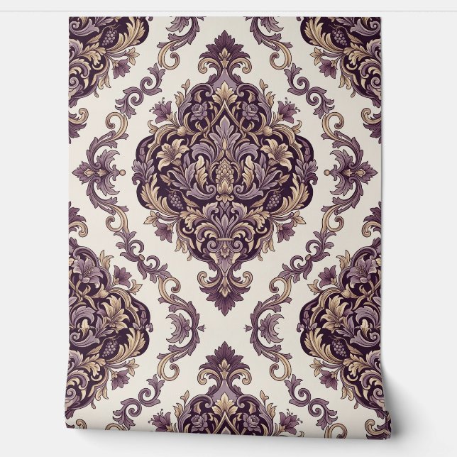 Elegant Damask Tapete (Abrollen)