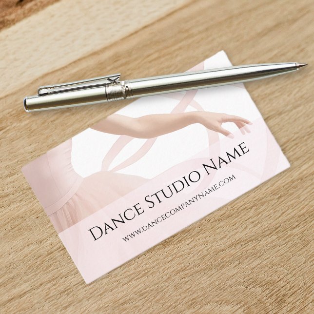 Elegant Dance Studio Ballet Dancer Blush Pink Visitenkarte (Elegant Dance Studio Ballet Dancer Blush Pink Business Card)