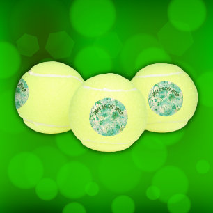 Elegant Dandelion Monogram grün und weiß   Tennisbälle