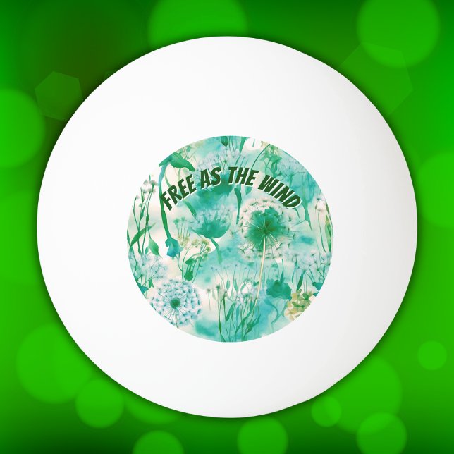 Elegant Dandelion Monogram grün und weiß | Tischtennisball (Von Creator hochgeladen)