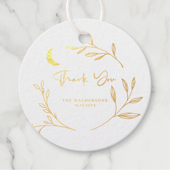 Elegant danke dir Script Wedding Geschenkanhänger (Vorderseite)