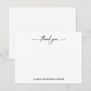 Elegant danke Ihnen Modernes Script Couple Mitteilungskarte