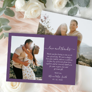Elegant Danke Script 2 Foto Mauve Wedding