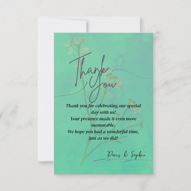 Elegant Dankeschön Card Dankeskarte (Vorderseite)