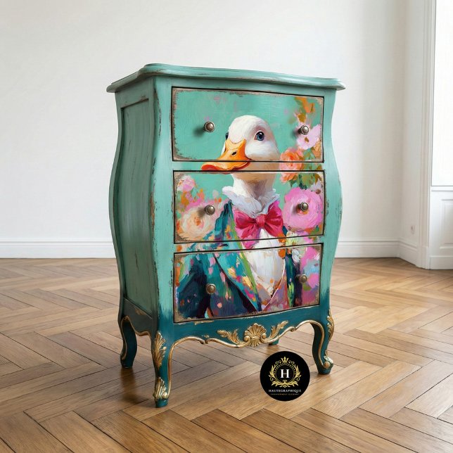 Elegant Dapper Duck Whimsical Decoupage Seidenpapier (Von Creator hochgeladen)