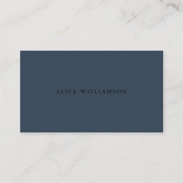 Elegant Dark Aquamarin Blue Black Minimalistisch C Visitenkarte (Vorderseite)