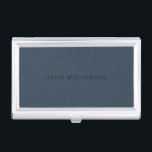 Elegant Dark Aquamarin Blue Black Minimalistisch C Visitenkarten Dose<br><div class="desc">Eleganter,  dunkler Aquamariner Blue Black Minimalistisch Classic Business Card Fall</div>