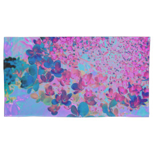 Elegant Dark Blue and Magenta Limelight Hydrangea Kissenbezug