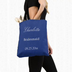 Elegant Dark Blue Bridesmaid Tote Bag Tasche
