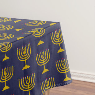 Elegant Dark Blue   Chanukah Hanukkiyah   MENORAH Tischdecke