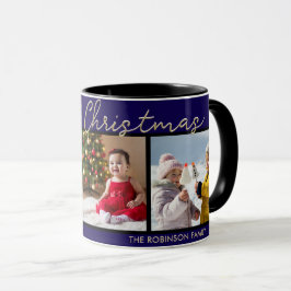 Elegant Dark Blue Frohe Weihnachten 3 Fotos Galeri Tasse