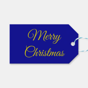 Elegant Dark Blue & Gold Geschenkanhänger