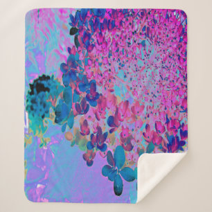 Elegant Dark Blue und Magenta Limelight Hydrangea Sherpadecke