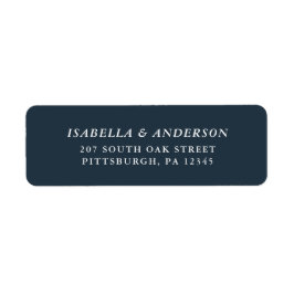 Elegant Dark Blue Wedding Rücksendeadresse