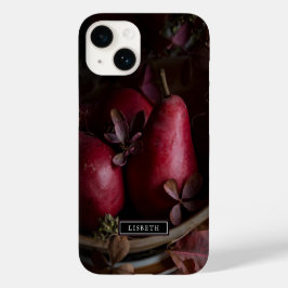 Elegant Dark Botanical Pears iPhone Case
