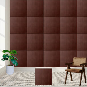 Elegant Dark Brown Leather Textured Fliese