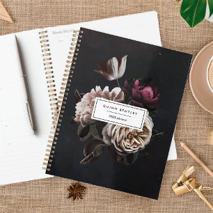Elegant Dark Floral Bouquet Personalisiert Planer