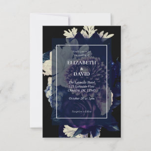 Elegant Dark Floral Gothic Wedding Einladung