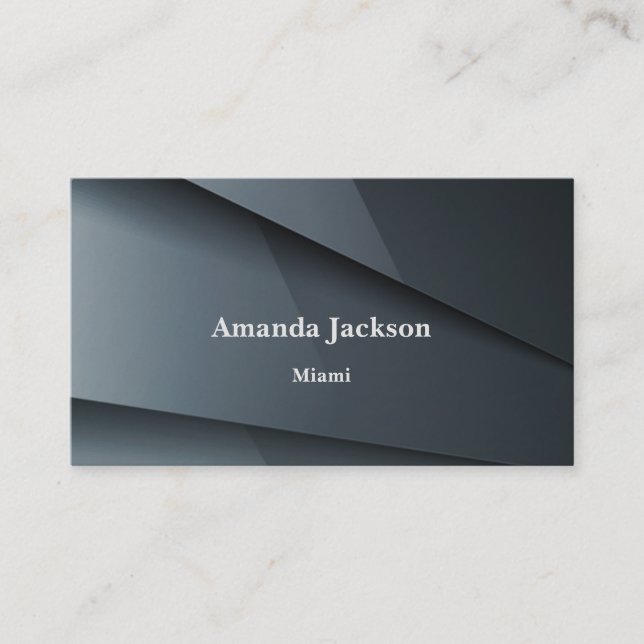 Elegant Dark Gray Visitenkarte (Vorderseite)