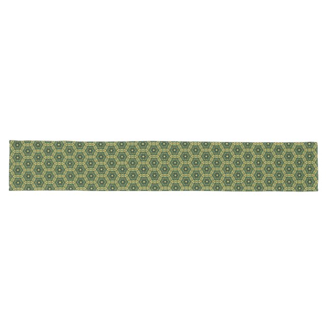 Elegant Dark Green Gold Table Runner Großer Tischläufer (Horizontal)