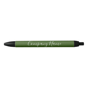 Elegant Dark Green White Script Company Name Telef Kugelschreiber