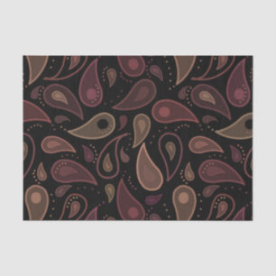 Elegant Dark Modern Paisley Pattern Seidenpapier