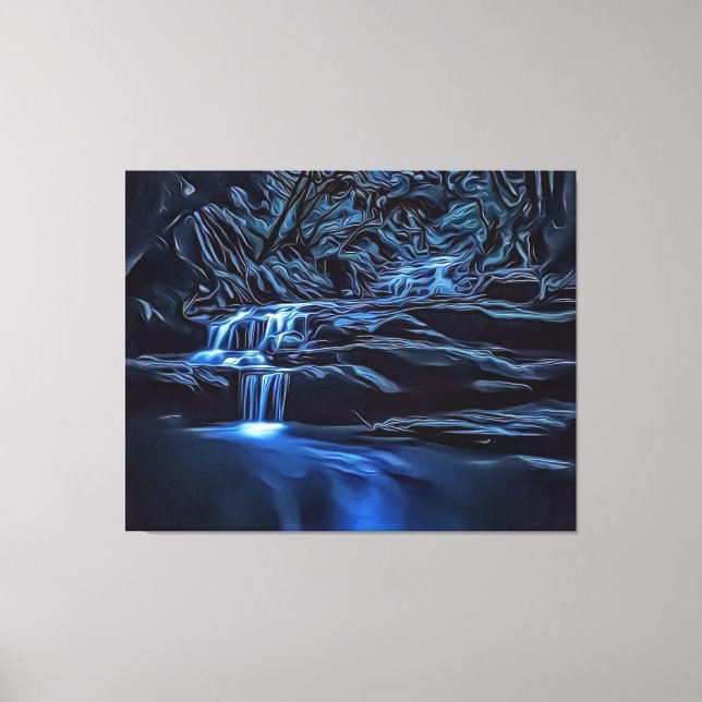 Elegant Dark & Moody Bush Brook Foto Art, einzigar Leinwanddruck (Vorderseite)
