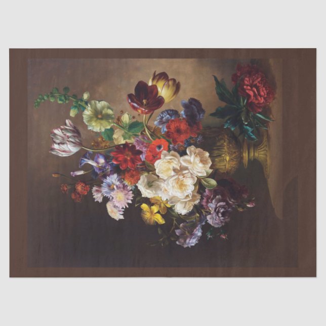 Elegant Dark Moody Dutch Fine Art Still Life Seidenpapier (Vorderseite)