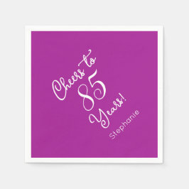 Elegant Dark Pink Cheers bis 85 Jahre 85. Geburtst Serviette