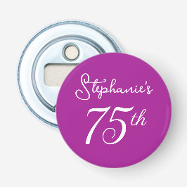 Elegant Dark Pink Monogram 75. Geburtstagsparty Flaschenöffner