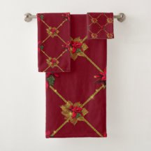 Elegant Dark Red and Gold Poinsettia