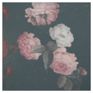 Elegant Dark Rich Chic Floral Pink Roses Stoff