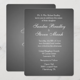 Elegant Dark Silver Wedding Einladungen