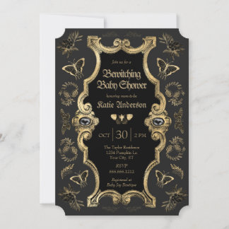 Elegant Dark Viktorianisch Gothic Baby Shower Einladung