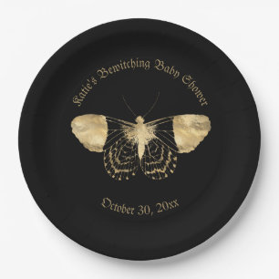 Elegant Dark Viktorianisch Gothic Baby Shower Pappteller